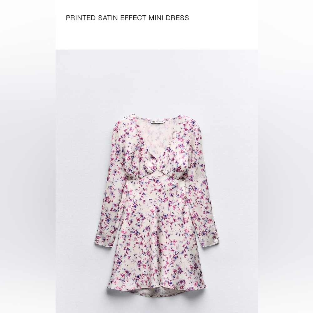 Zara Printed Satin Effect Mini Dress